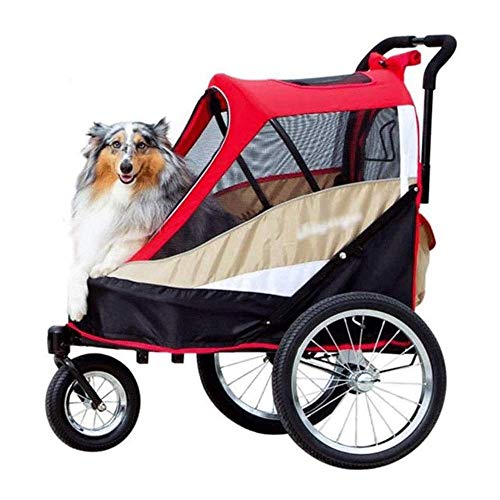 LYATW 2-en-1 Remolque for Mascotas cochecitos/Bicicletas de Uso Individual o los Perros múltiples/Gatos/Animal pequeño a Mediano