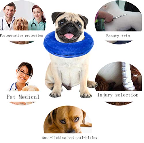 Lzp Collar Inflable de PVC Protección Mascotas, (Conveniente Almacenamiento) Ajustable Collar de la Reina Elizabeth Mascotas, cómodo y Suave Collar de recuperación,S