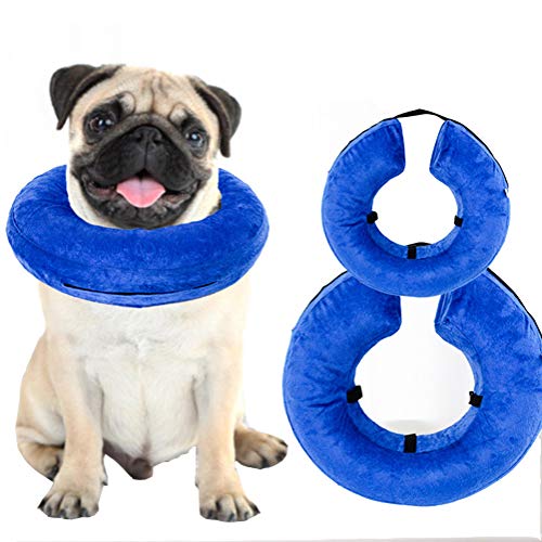 Lzp Collar Inflable de PVC Protección Mascotas, (Conveniente Almacenamiento) Ajustable Collar de la Reina Elizabeth Mascotas, cómodo y Suave Collar de recuperación,S