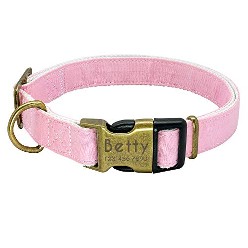 MAOBANG Collar Collar para Perros Nylon Pequeño Grande Perros Collares para Cachorros Pequeño Mediano Grande Mascota Rosa, Rosa, S