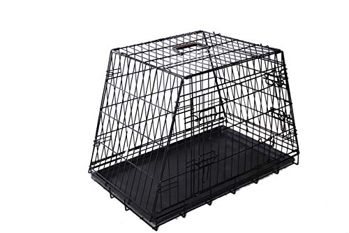 Maxx - Jaula de Transporte para Perro (Inclinada, para casa, Coche, Viaje, Vacaciones, 78 x 47 x 55 cm), Color Negro
