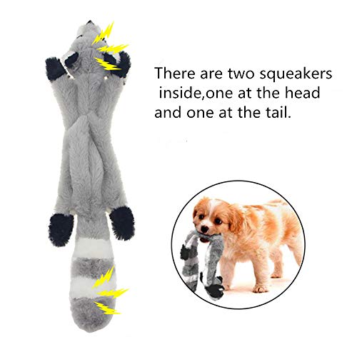 MEJOSER 4pcs Juguetes Perros de Peluches con Sonido Juguetes Squeaker Cachorros Perros Pequeños Mascotas 48cm