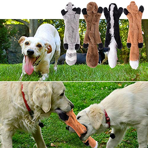 MEJOSER 4pcs Juguetes Perros de Peluches con Sonido Juguetes Squeaker Cachorros Perros Pequeños Mascotas 48cm