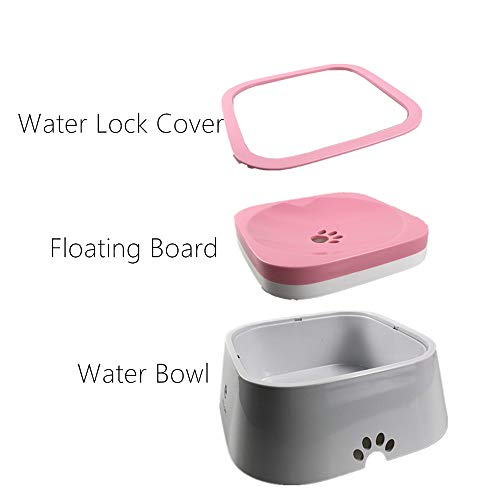 MonsterKill Recipiente de Agua para Perro/Dispensador para Mascota/Bebedero para Gatos - Mantener el Agua Limpia,1.5L (Rosado)