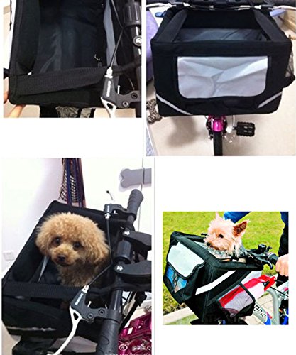 Multifunción para Bicicleta Cesta De Pet Carrier para gato perro por Hi Suyi, Negro