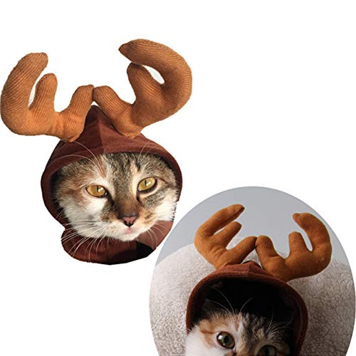 N/A Home For Pet Dog Diademas de cornamenta Cap Pet disfraz suministros de Navidad ciervos sombreros