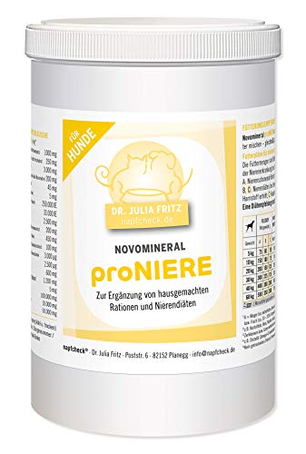 napfcheck Novomineral proniere – minerales, vitaminas y aminoácidos para Perros Enfermos de riñón y Ramas caseras – 1000 g