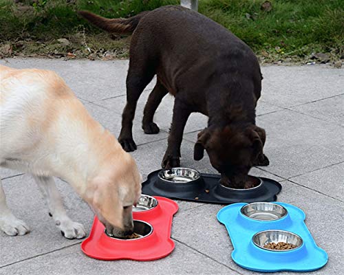 nobrand Perro Lindo de Silicona Bone Fashion Pet Bowl Doble Perro de Mascota Cuenco Cuenco Pet Food Food Bowl Pet Bowl Alimentos para Mascotas (Color : Black, Size : 46 * 27 * 15cm)
