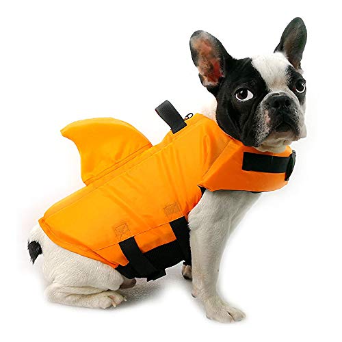 Noseeyou Dog Life Jacket Shark Transformar Traje Impermeable Nylon Chaleco De Seguridad para Perros Traje De Baño Traje De Entrenamiento De Natación Traje De Baño Naranja L XL XXL,S
