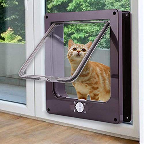 NRYBH Puertas para Perros Gatos Puppy Kitten Door Cat Dog Door Abs Plastic Security Gate Cat Dog Flap Door Dog Gate Pet Supplies M Blanco