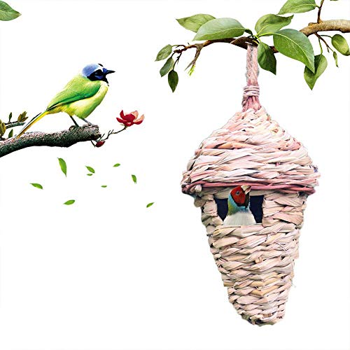 Ntribut Caja De Nido De Pájaros Pájaros Jaulas Jardín Nido De Pájaro Paja De Pájaro Nido Tejido Pájaro Casa Refugio para Todo Tipo De Pájaros
