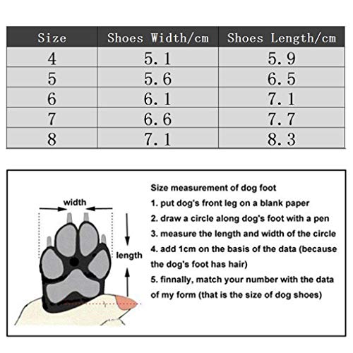 OLADO 4Pcs Zapatos para Perros Mascotas Botas de Lluvia Antideslizantes Transpirables al Aire Libre para pequeñas, Medianas y Grandes Mantener abrigado