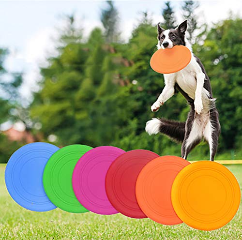 OPORA Frisbee Perro Blando (10 Piezas) Juguete Volador, para Perro Pequeño/Mediano/Grande, Juguete para Perros De Diseño Aerodinámico,Blue,17.5cm
