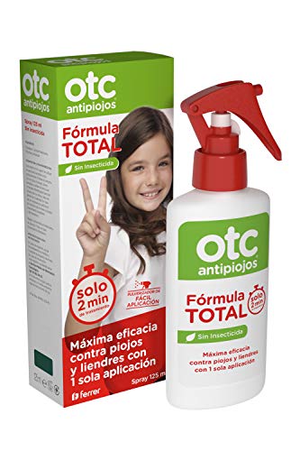 OTC Antipiojos Spray Fórmula Total Tratamiento Anti-Piojos para Eliminar Piojos y Liendres en 2 min, 125 ml