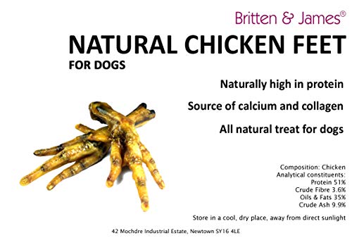 Patas de pollo: nutrientes naturales para perros en un recipiente de plástico sin olor de 5 litros por Britten & James