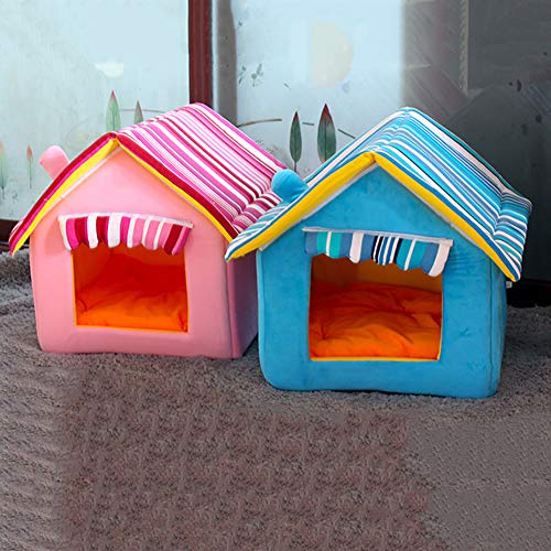 pengyu-¡ Lovely Dog Cat House - Cojín cálido de Invierno para caseta de Mascotas, Lavable, Desmontable, casa para Mascotas, Suministros para Mascotas, Color Verde S