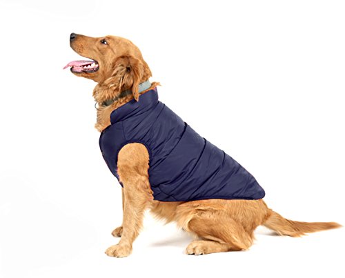 PENVO Ropa para Perros de Mascotas, Abrigos y Chaquetas Impermeables de Invierno para Perros pequeños y medianos Grandes Chaleco de Perro Cachorro Traje de suéter (Azul, XXL)