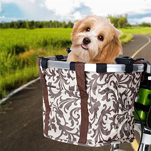 Perro mascota Asiento bolsa del animal doméstico del gato del perro de bicicletas Cesta de bicicleta bolsa para bicicleta de gato Bolsas de aleación de aluminio delantera de la bicicleta bolsa,A