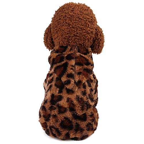 Perro sudaderas Ropa perro, medianas y grandes mascota caliente abrigos for perros, a favor y otoño invierno del animal doméstico ropa de sport de la ropa del perro del leopardo 2 PCS, tamaño: M