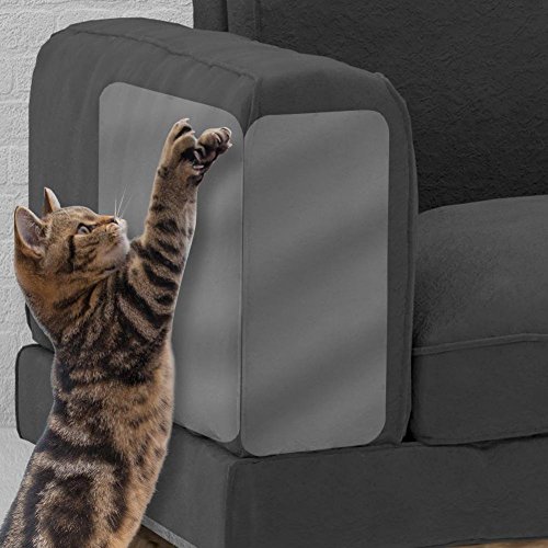 Pet Couch Protector 4 piezas por conjunto gato anti-arañazos adhesivo claro vinilo gato mascota perro pegatinas anti-arañazos con almohadillas autoadhesivas protector de muebles protector de sofá