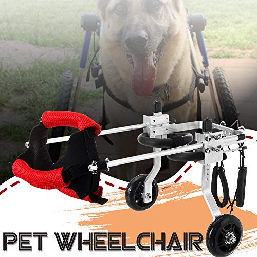 PET HOUND Silla de Ruedas para Perros, Ajustables para Mascotas Ligera Fácil Ensamble Aleación de Aluminio para discapacitados Ajustable Pierna Trasera para discapacitados Perro Mascota XS