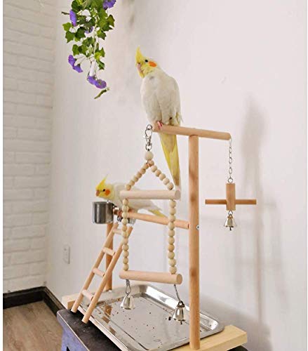 PETAMANIM Juguete de la Escalera del pájaro, Puente Deslizante de pie de Madera Educativo para Loros Mascotas