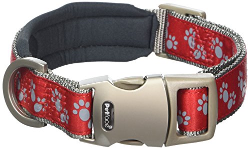 Petface Signature Collar Acolchado para Perro, de la Marca, Talla pequeña, con Lunares de Color Gris