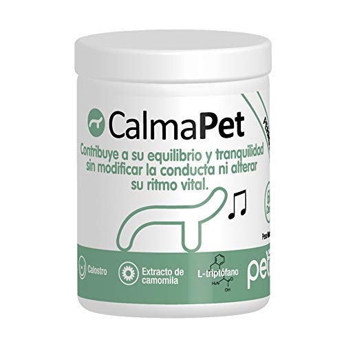 Petia Vet Health Calmapet. Perros y Gatos. (Complejo calmante de Calostro, extracto de camomila, L- triptófano, Magnesio, Vitamina B1) 60 Chews. Sabor a Pato