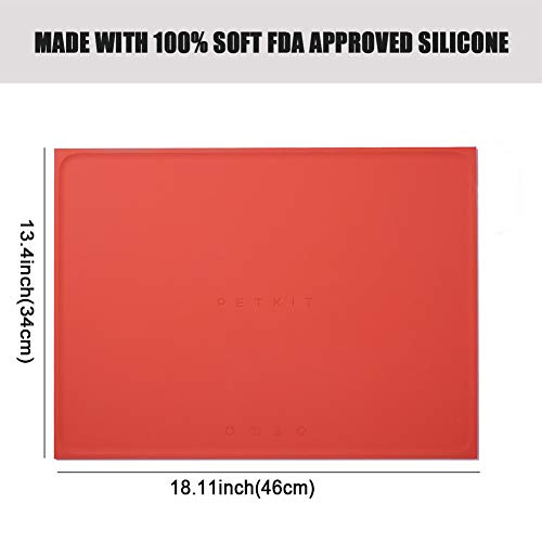 PETKIT - Alfombrilla de Silicona a Prueba de derrames, 46 x 34 x 0,2 cm, Color Rojo