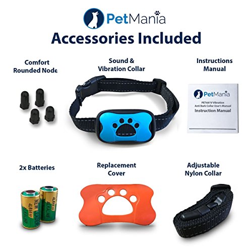 PetMania Collar antiladrido para Perro con vibración, Collar antiladrido, SIN Descarga, inofensivo y Humano, Entrenamiento y Collar antiladridos, 7 Niveles progresivos/Ajustables.
