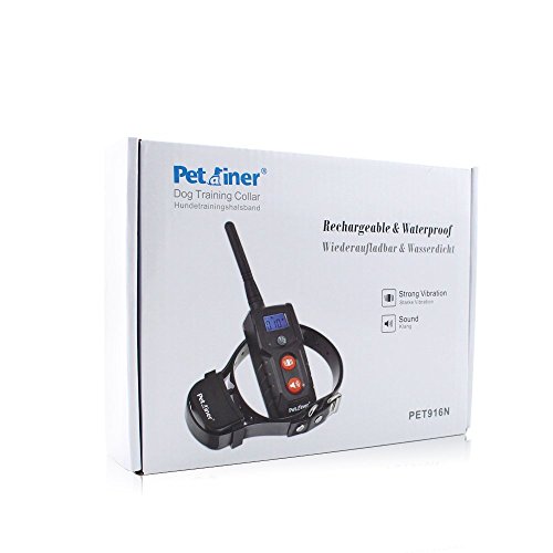 Petrainer Collar de adiestramiento por vibración Recargable y Sumergible PET916N, 300 Metros, hasta 2 Perros