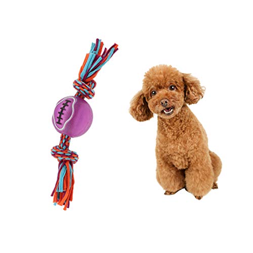 PETSOLA Bola Redonda de Perro Juguete de Masticar Juguetes de Dentición de Perrito Juguete de Cuerda para Perro Casero/Mascotas