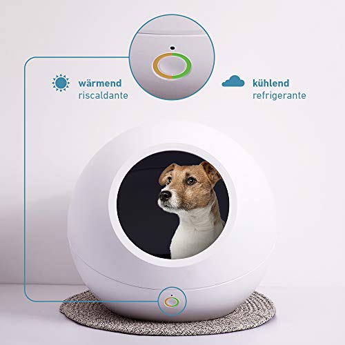 PetTec Cozy House, refugio para gato/perro, calentamiento/enfriamiento por App, ventilado, para perros y gatos, App gratuita (IOS/Android)