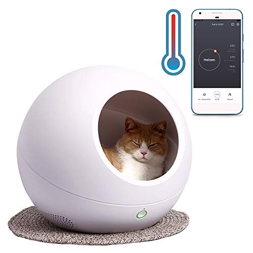 PetTec Cozy House, refugio para gato/perro, calentamiento/enfriamiento por App, ventilado, para perros y gatos, App gratuita (IOS/Android)