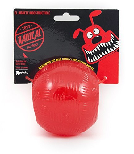 PETUKY Radical Indestructible Bola, 8 cm, tamaño Mediano, Color Rojo