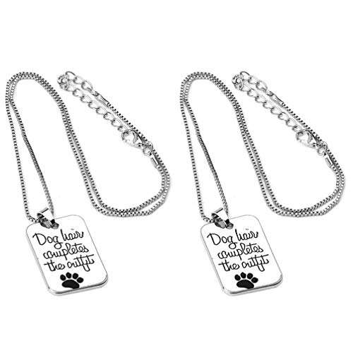 POPETPOP 2 Piezas Carta Colgante para Mascotas Collar de Joyería Grabado Atractivo Accesorios de Foto Regalo de Perro de Cadena de Aleación para Perro Cachorro Mujeres Niñas