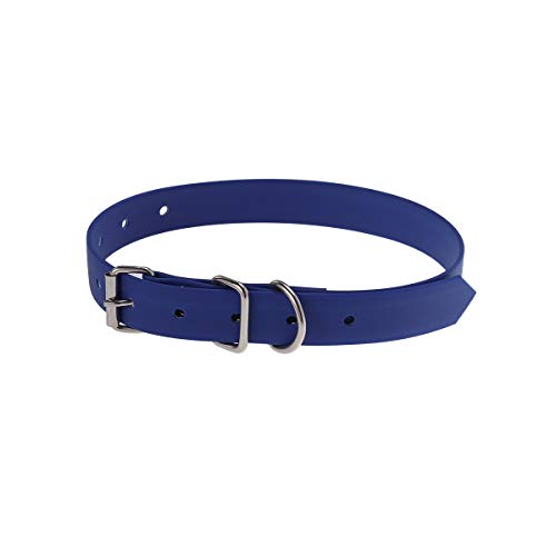 POPETPOP Collar Impermeable de PVC Azul para Mascotas Cachorro Perro Pequeños y Grande