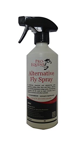 PRO-EQUINE Spray Alternativo para Moscas de 500 ml, Repelente Natural de neem y Aloe Vera Antibacteriano para protección contra Moscas y heridas.