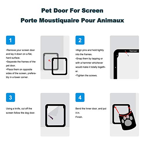 Productos de seguridad para mascotas Patrón Huella del perro casero de la cerradura auto con llave la puerta / ventana del gato de seguridad de la aleta de la puerta de mascota, Tamaño: 42x37cmXY