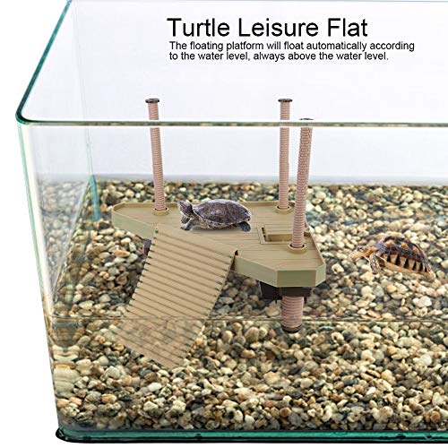 Pssopp Turtle Pier Plataforma Flotante para Tortuga para Reptiles con Escalera de rampa para Acuario o pecera, decoración para pequeños Reptiles Tortugas