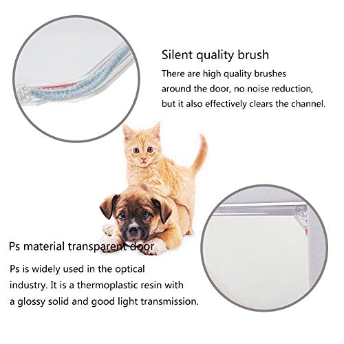 Puerta magnética para mascotas–WENTS Puerta Para Gato 4-Modo Puerta Magnética Bloqueable de Aleta para Gato Gatito Perro Perrito Mascota Seguridad Blanco