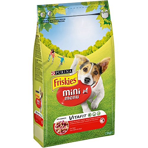 Purina Friskies Vitafit Mini Menu Pienso para Perro Adulto Buey 6 x 1,5 Kg
