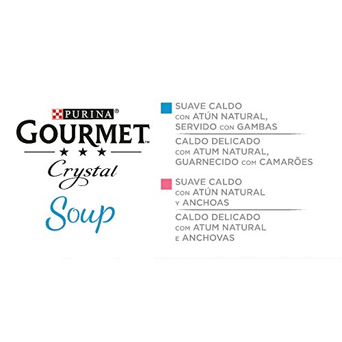 Purina Gourmet Crystal Soup comida para gatos con Atun Natural y Gambas 10 x [4 x 40 g]