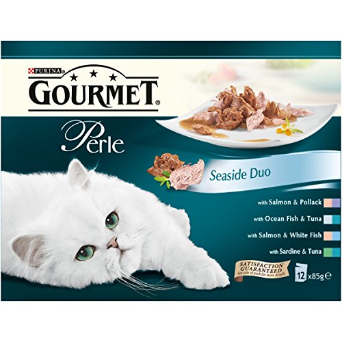Purina Gourmet Perle húmedo Cat Food, Mini Filetes en salsa, Seaside Duo, paquete de 48 bolsas