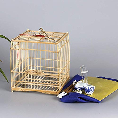 Qdesign Portátiles Ligeros Bird Carrier, Pájaro Jaula de pájaro de la Jaula de Viaje Alimentación Transpirable Loro Retro Ronda Viajes de jaulas for pequeños pájaros