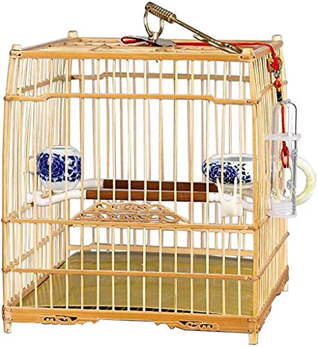 Qdesign Portátiles Ligeros Bird Carrier, Pájaro Jaula de pájaro de la Jaula de Viaje Alimentación Transpirable Loro Retro Ronda Viajes de jaulas for pequeños pájaros