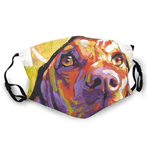 QWSZ Protector bucal con arnés Ajustable Gratis Vizsla Dog Bright Pop Dog Art Pañuelo a Prueba de Sol Sombreros para la Cara Ma-SK Polvo ma-SKS con Dos filtros reemplazables