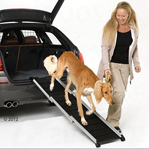 Rampa plegable de aluminio para perros (hasta 85 kg) - La manera perfecta de ayudar a tu perro a subir y bajar del coche