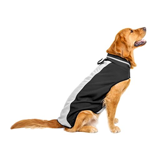 RETUROM Ropa para Mascotas, Impermeable Mascota Perro Grande Cachorro Chaleco Ropa Abrigo (5XL, Gris)