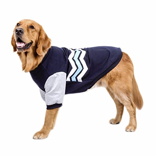 RETUROM Ropa para Mascotas, Suéter con Capucha de Warm Thick Wave Grueso de la Camisa Ropa para el Perro Grande Grande (XXXL, Azul)